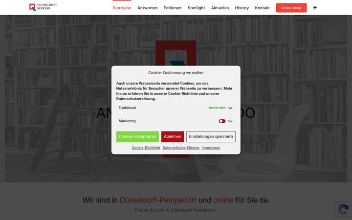 Screenshot of antiquariat-querido.de