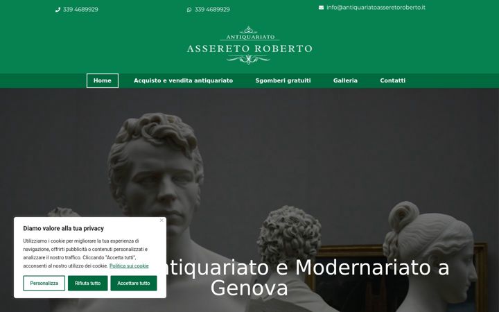 Screenshot of antiquariatoasseretoroberto.it