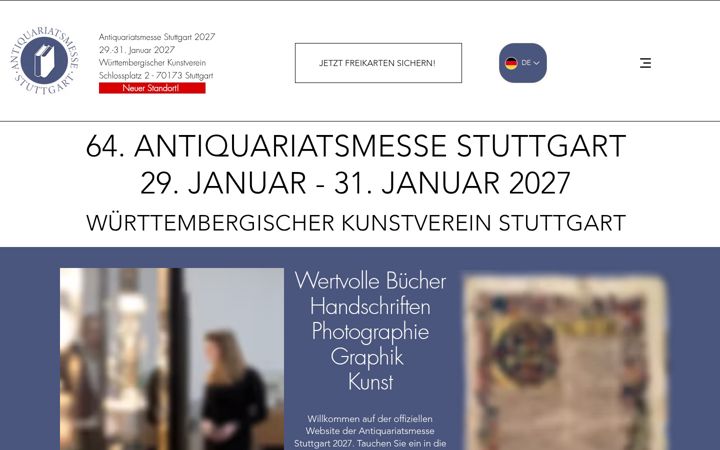 Screenshot of antiquariatsmesse-stuttgart.de