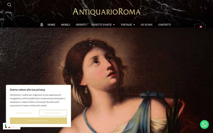 Captură de ecran a antiquarioroma.com