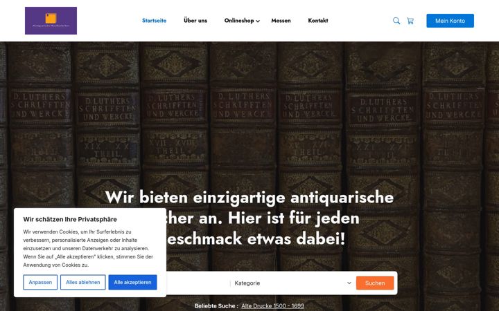 Posnetek zaslona antiquarischekostbarkeiten.com
