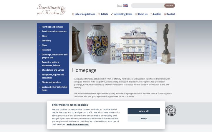 Screenshot of antique-shop.cz
