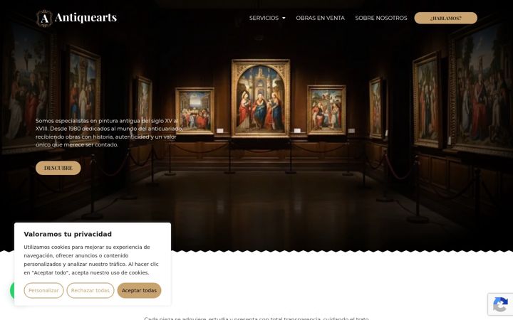 Screenshot ta' antiquearts.es