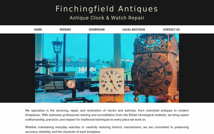 Screenshot of antiqueclockandwatchrepairs.co.uk