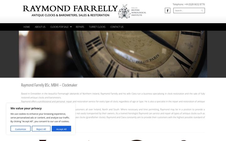 Screenshot of antiqueclocksireland.co.uk