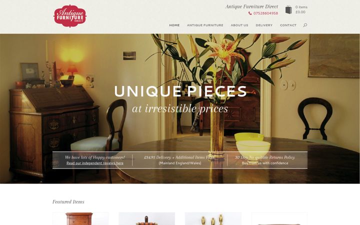 Screenshot von antiquefurnituredirect.co.uk