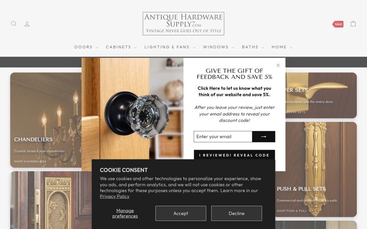 Screenshot of antiquehardwaresupply.com