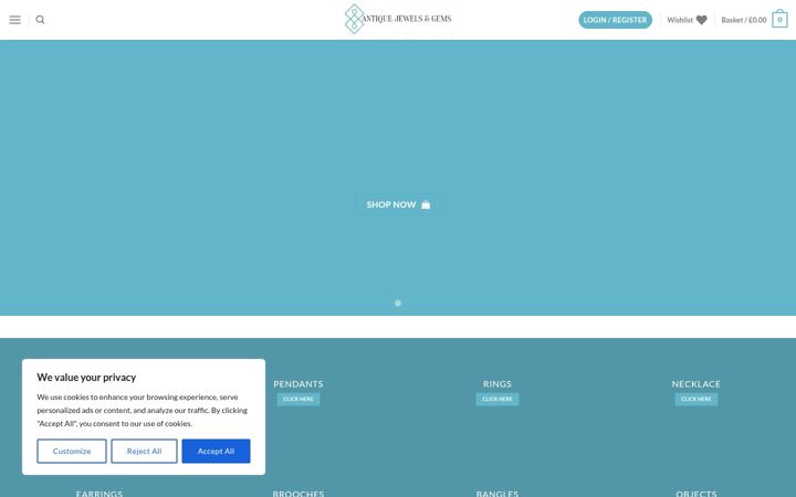 Screenshot of antiquejewelandgem.com