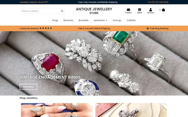 Screenshot von antiquejewellery.store