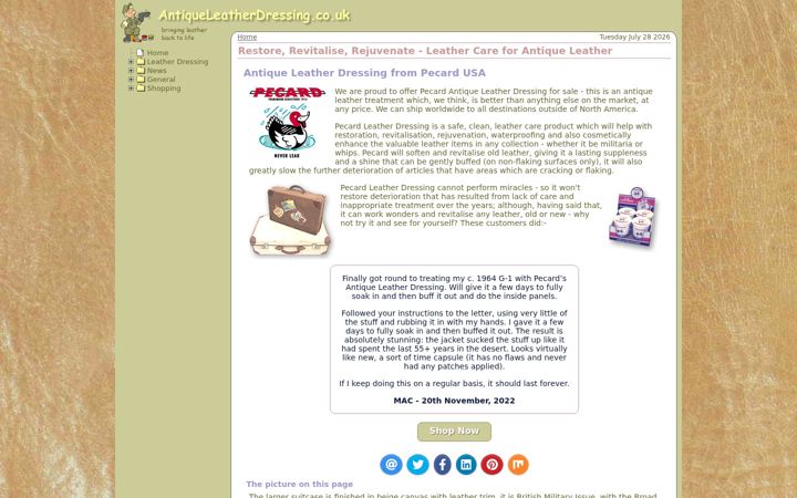 Screenshot of antiqueleatherdressing.co.uk