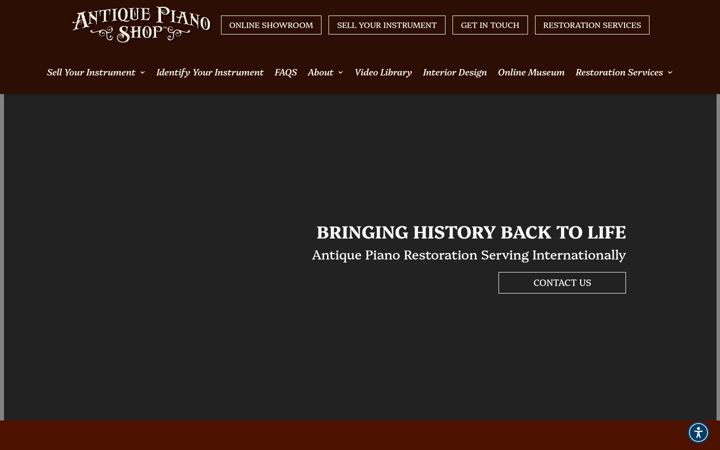 Screenshot of antiquepianoshop.com