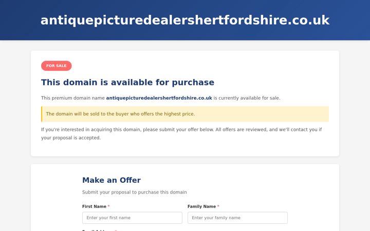 Screenshot of antiquepicturedealershertfordshire.co.uk