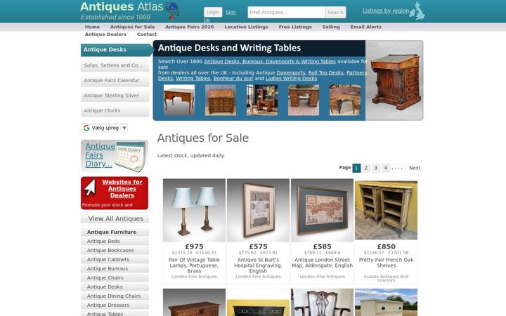 Screenshot of antiquesatlas.com