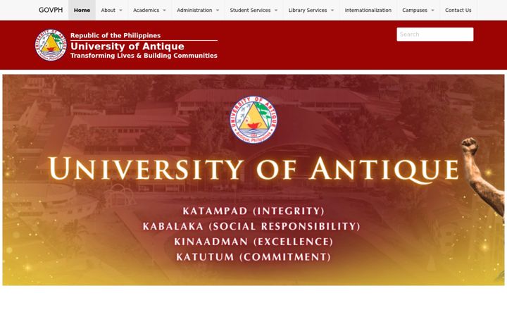 Screenshot του antiquespride.edu.ph