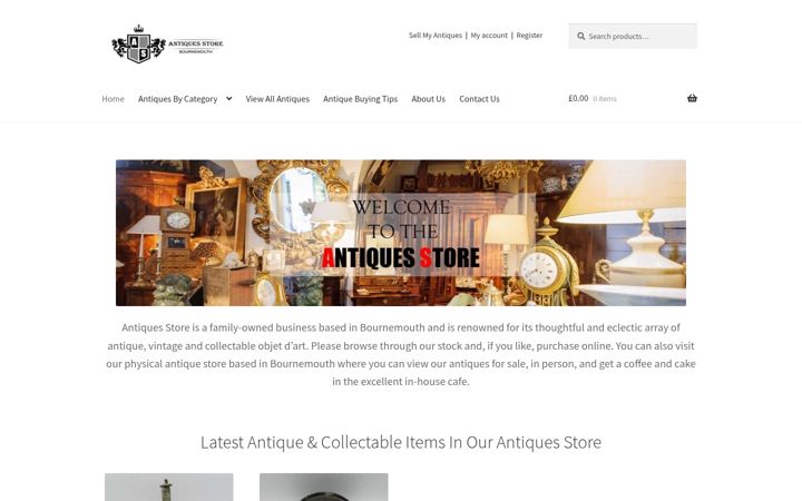 Screenshot of antiquesstore.co.uk