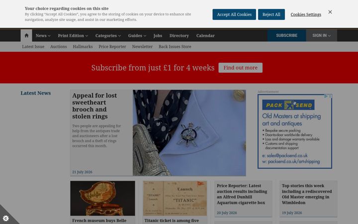 Screenshot of antiquestradegazette.com