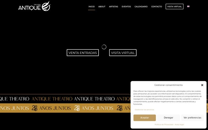 Screenshot stránky antiquetheatro.com