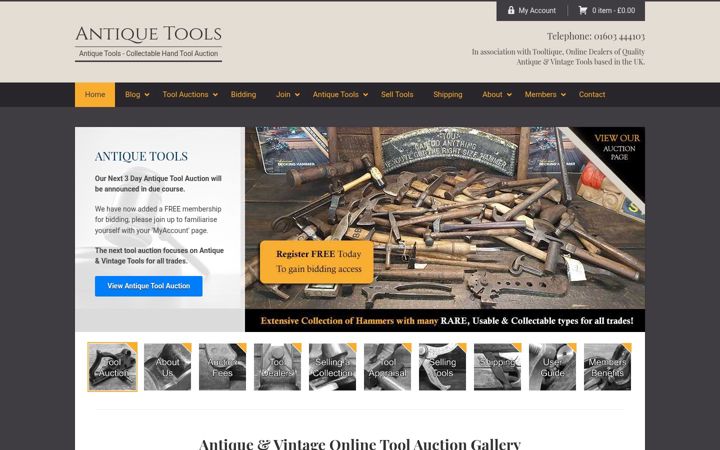 Screenshot of antiquetools.co.uk