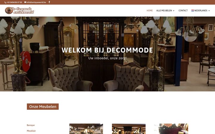 Screenshot stránky antiqueworld.be