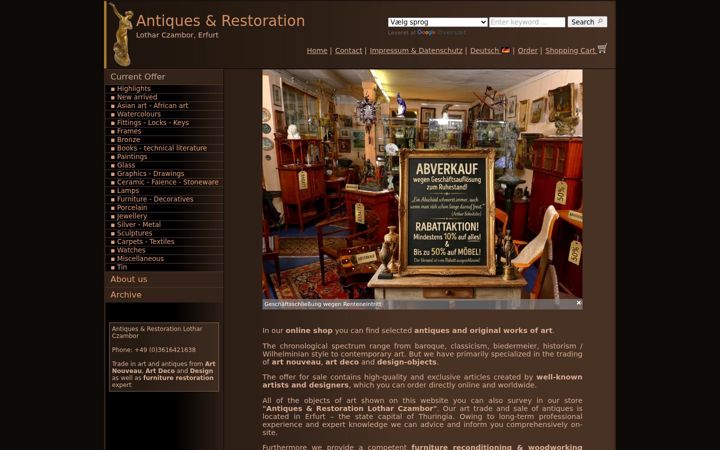 Screenshot of antiquitaeten-erfurt.de