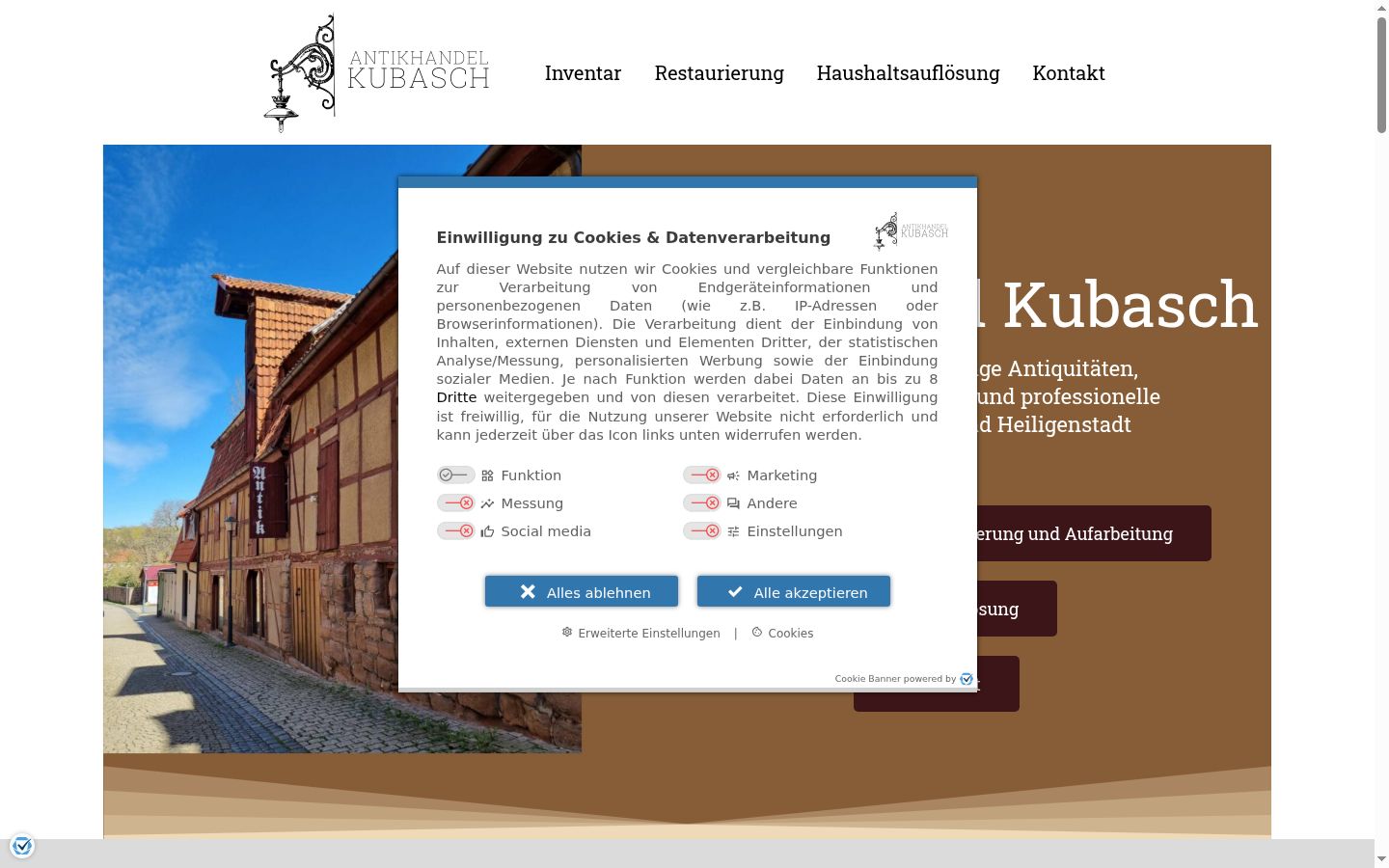 Snímka obrazovky banera súhlasu zobrazeného pred akoukoľvek interakciou
