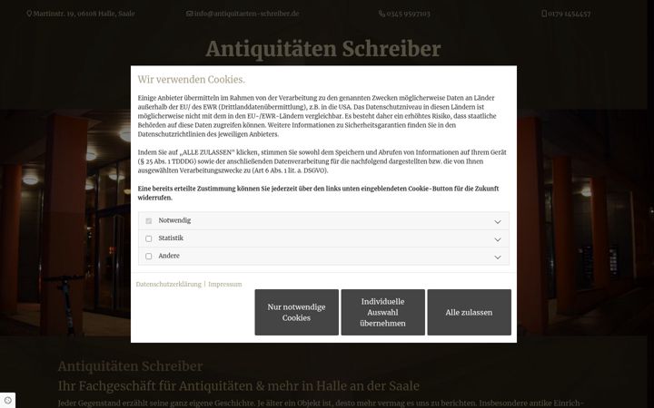 Screenshot of antiquitaeten-schreiber.de
