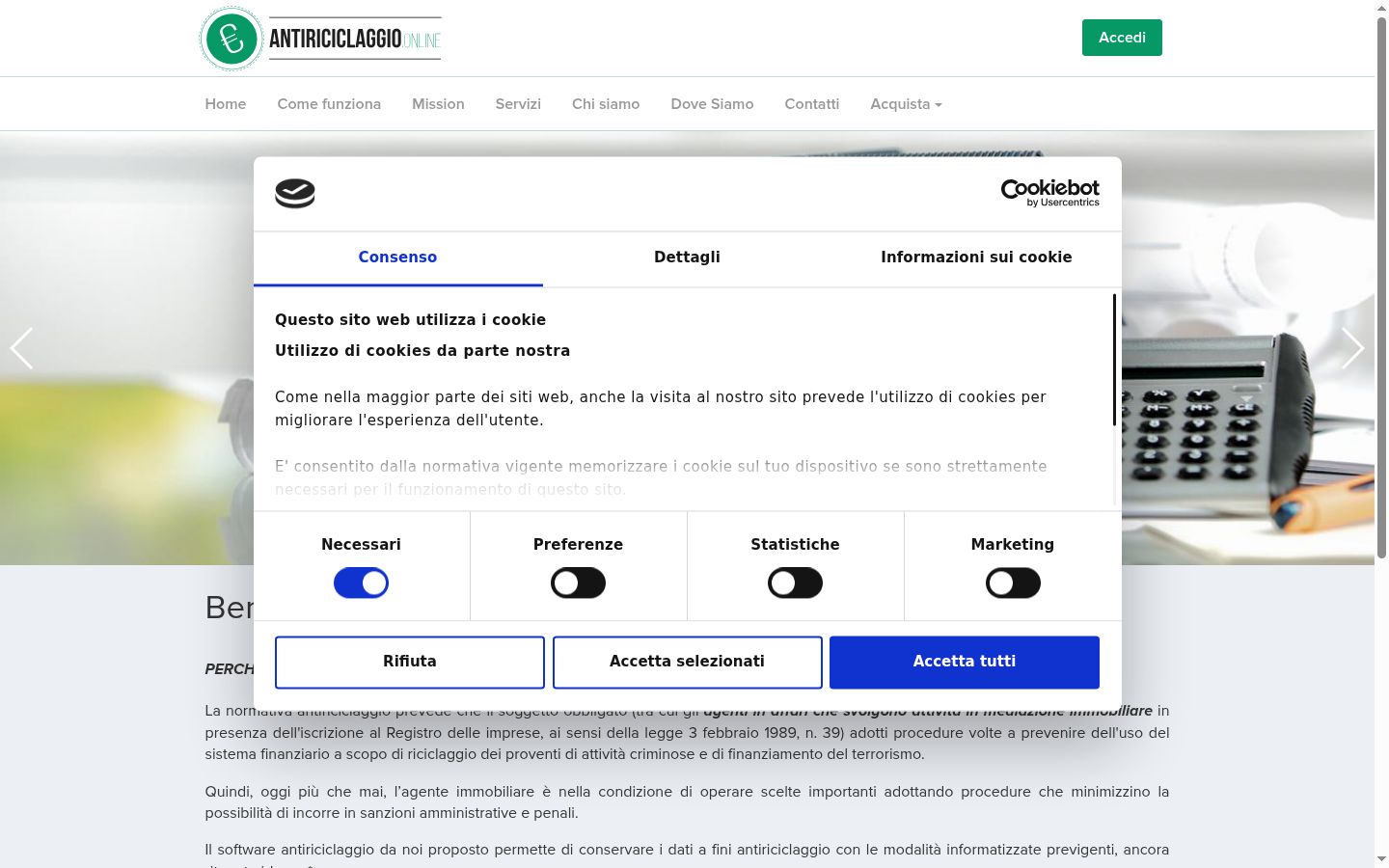 Screenshot tal-banner tal-kunsens muri qabel kwalunkwe interazzjoni