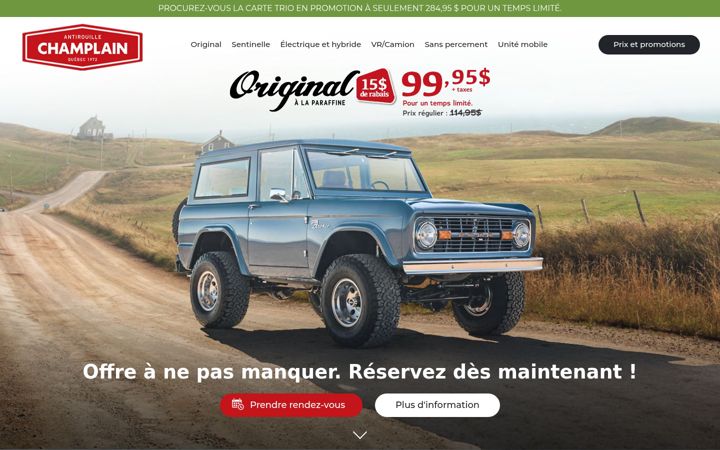 Screenshot of antirouillechamplain.com