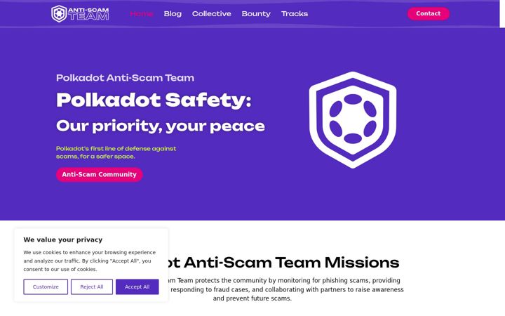 Capture d'écran de antiscam.team