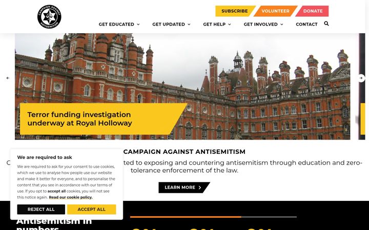 Screenshot of antisemitism.org