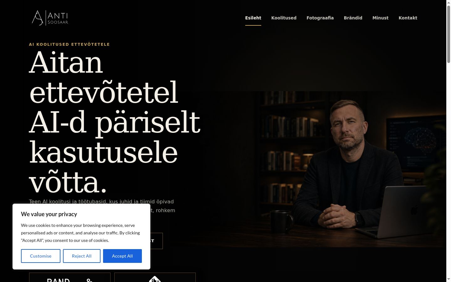 Screenshot tal-banner tal-kunsens muri qabel kwalunkwe interazzjoni