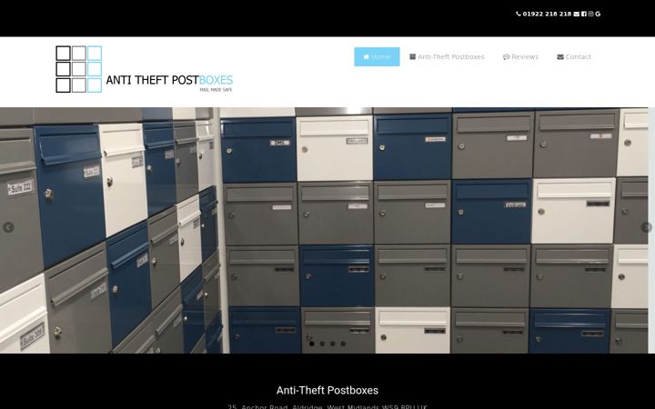 Screenshot di antitheftpostboxes.co.uk