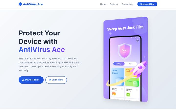 Screenshot of antivirusace.com