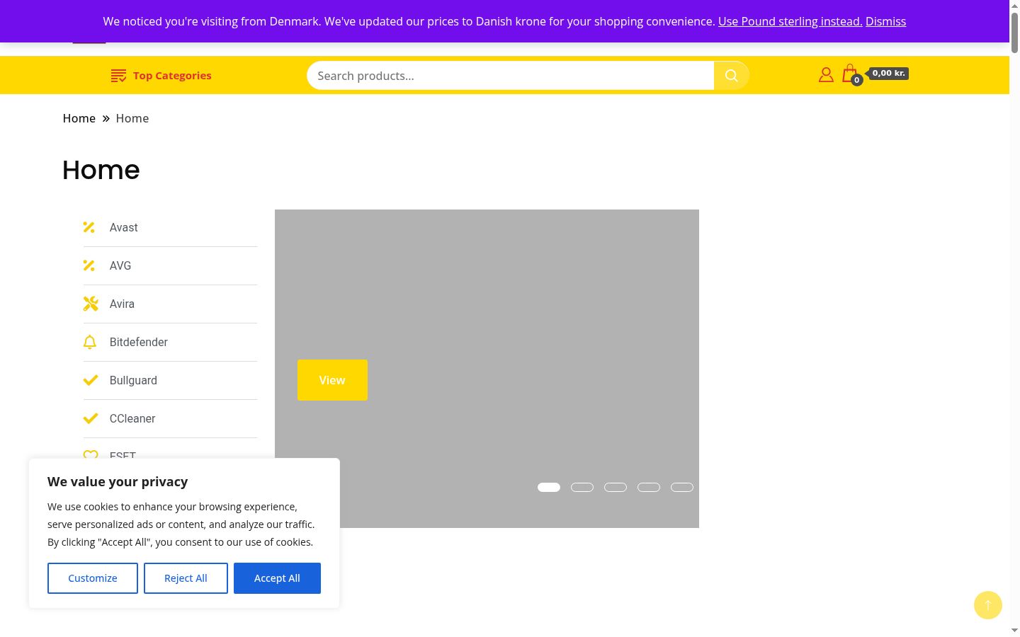 Screenshot of the consent banner shown before any interaction