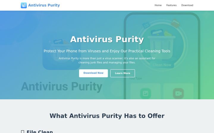 Screenshot of antiviruspurity.com
