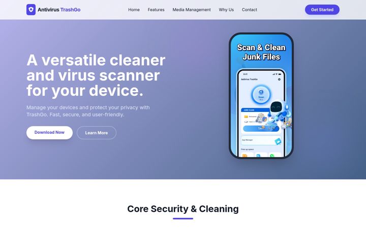 Screenshot of antivirustrashgo.com