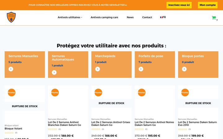 Screenshot stránky antivol-utilitaire.be