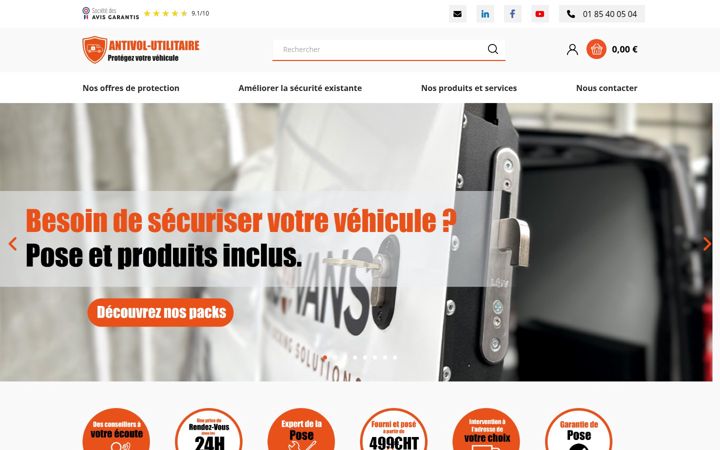 Ekrano kopija antivol-utilitaire.fr