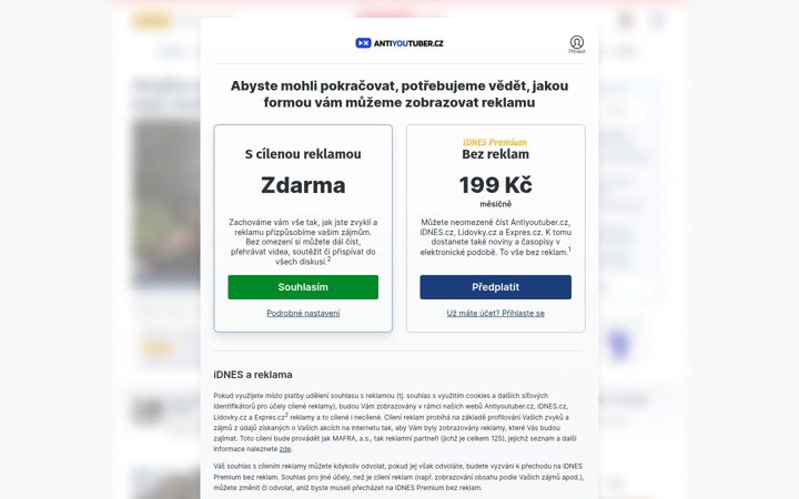 Screenshot of antiyoutuber.cz