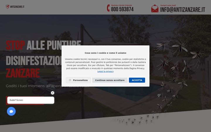 Screenshot stránky antizanzare.it