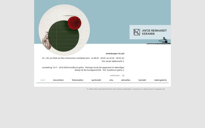 Екранна снимка на antje-reinhardt-keramik.de