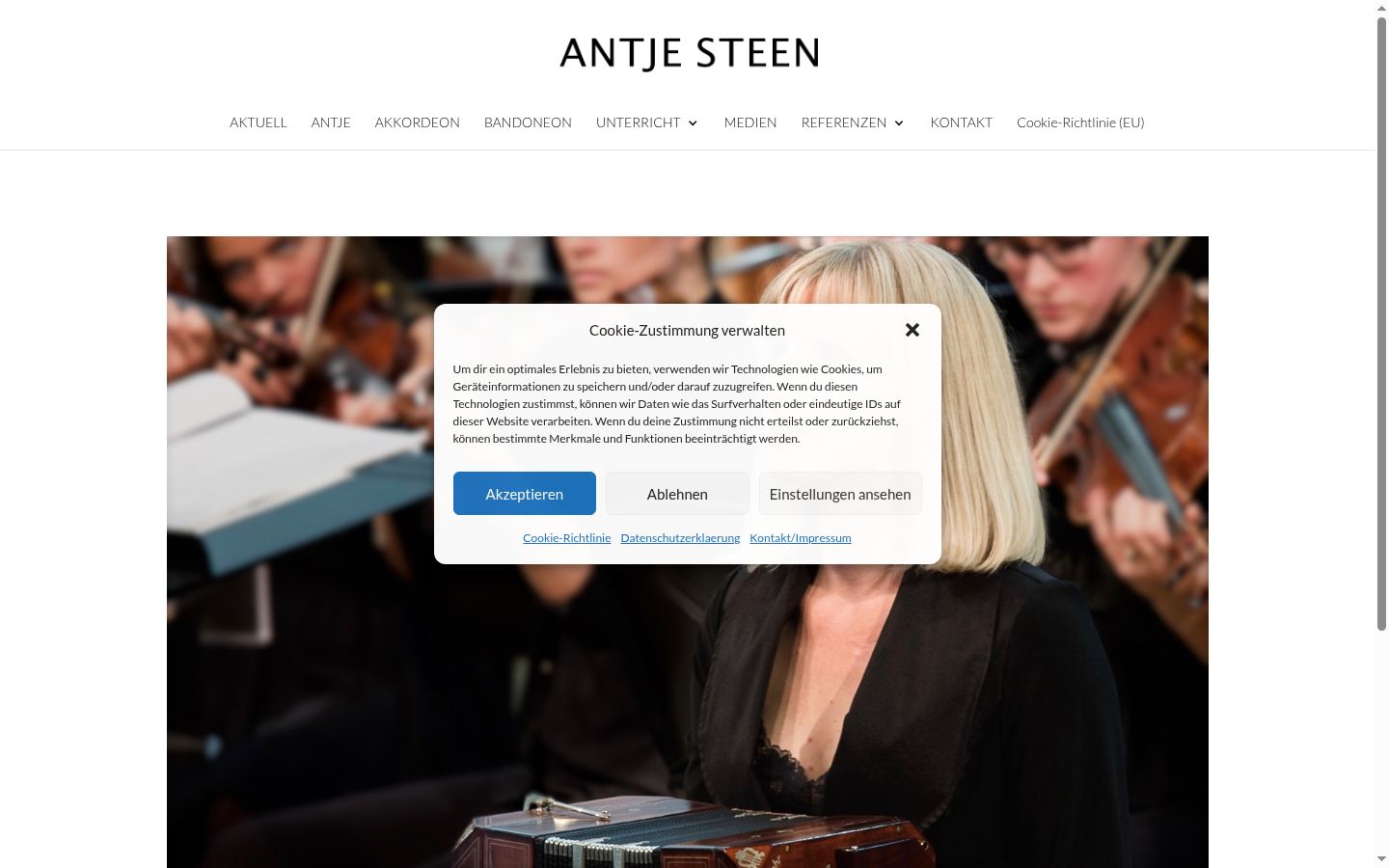 Screenshot van de toestemmingsbanner zoals getoond vóór enige interactie