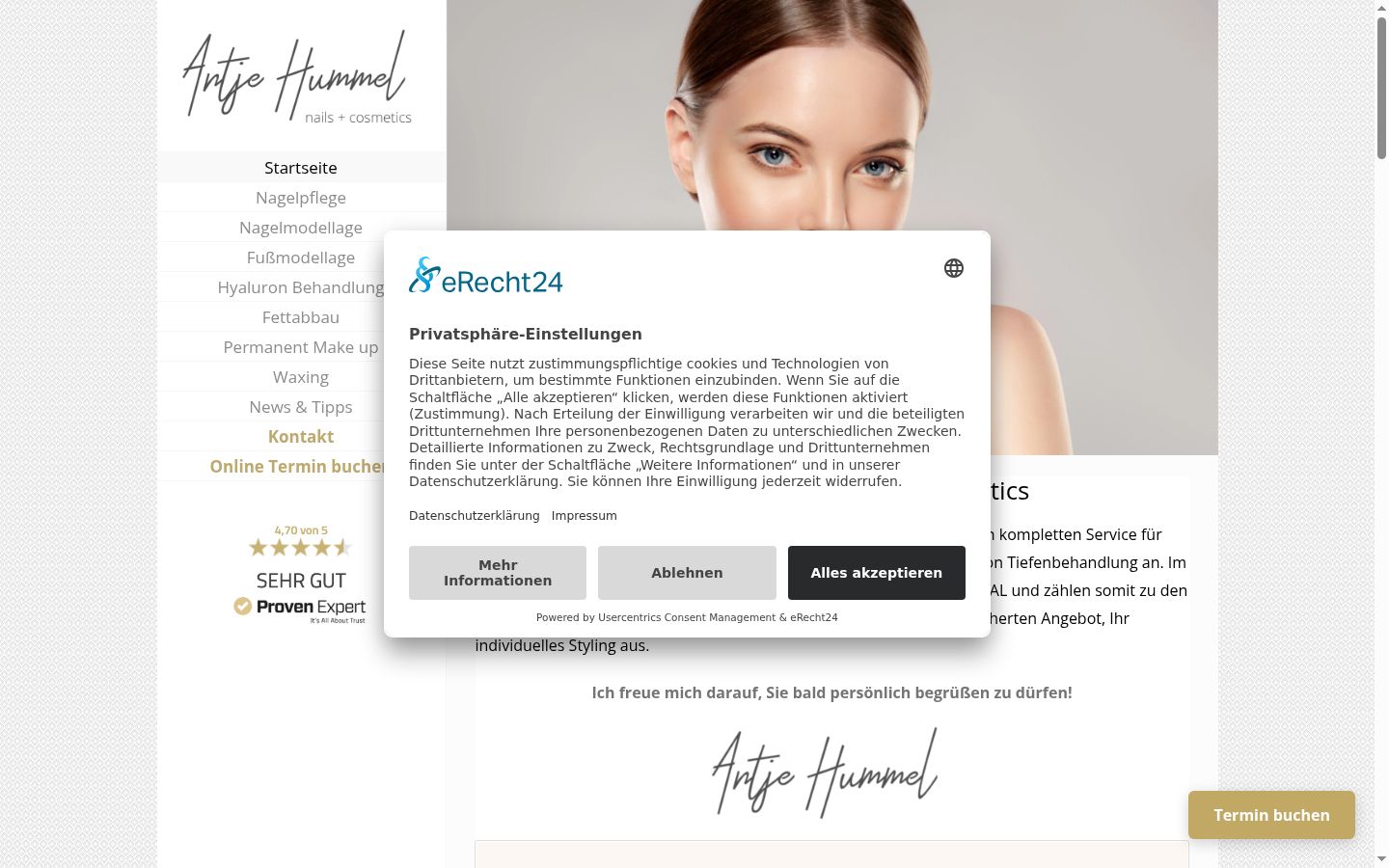 Screenshot of the consent banner shown before any interaction