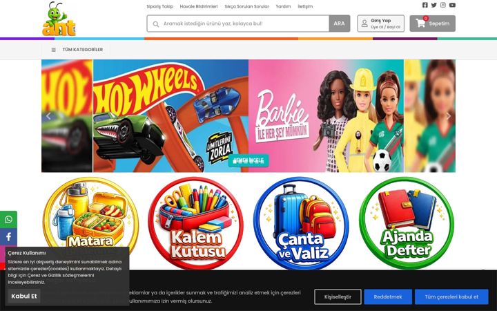 Screenshot of antkirtasiye.com.tr