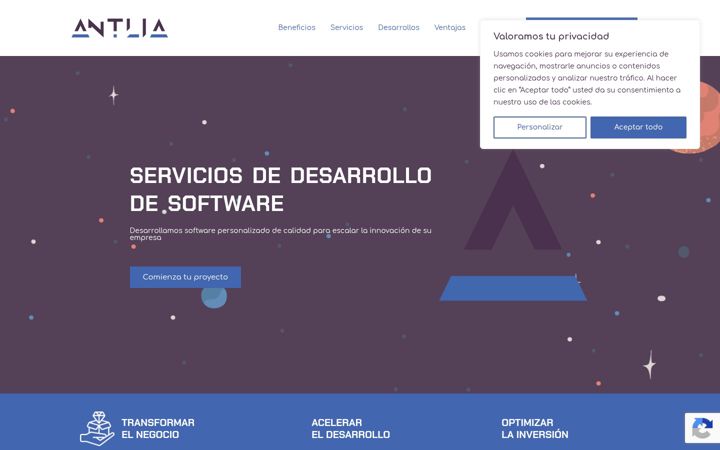 Screenshot of antlia.eu