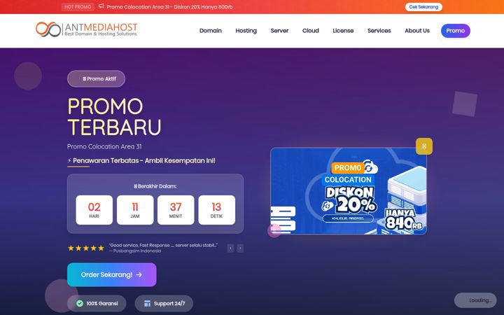 Screenshot of antmediahost.com
