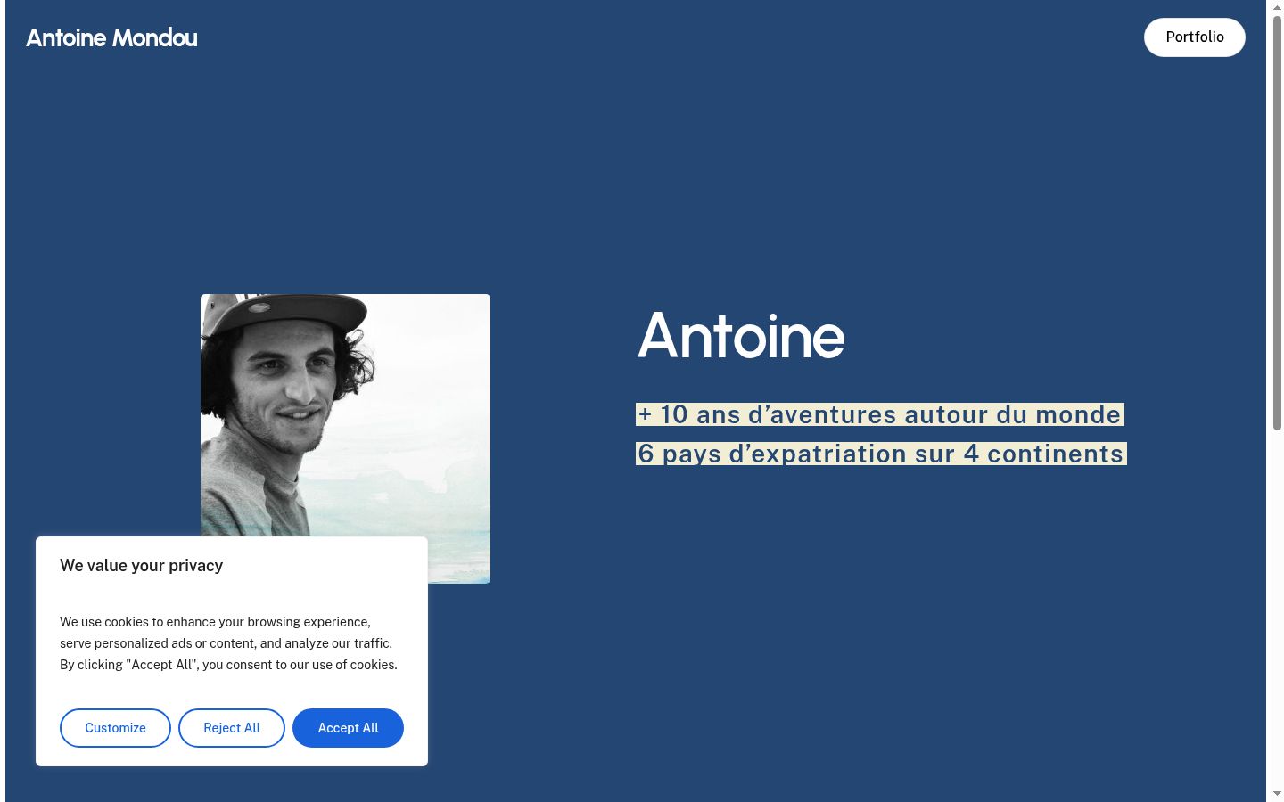Screenshot του banner συγκατάθεσης που εμφανίστηκε πριν από οποιαδήποτε αλληλεπίδραση