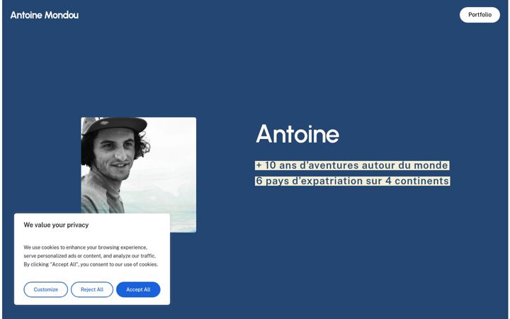 Screenshot of antoine-mondou.com