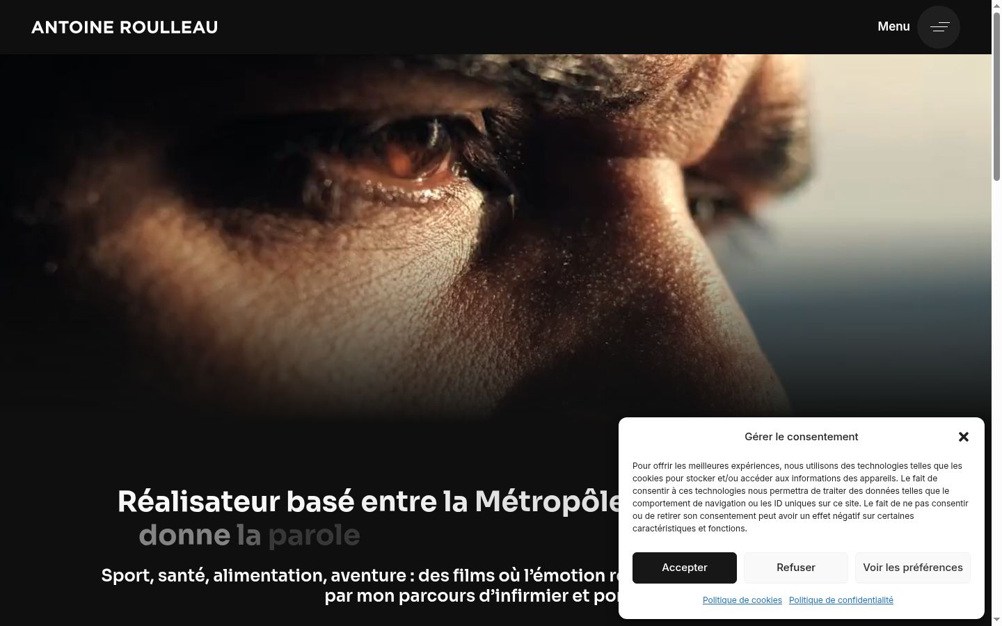 Screenshot tal-banner tal-kunsens muri qabel kwalunkwe interazzjoni