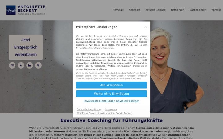 Captură de ecran a antoinette-beckert.de